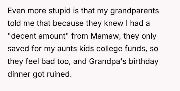 Even more stupid is that my grandparents told me that...