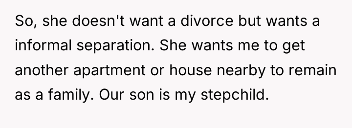 So, she doesn't want a divorce but wants a informal...