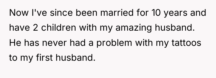 Now I've since been married for 10 years and have...