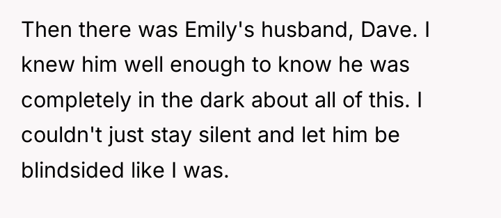 Then there was Emily's husband, Dave. I knew him well...