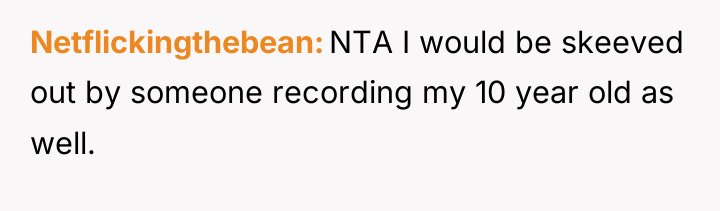 Netflickingthebean NTA I would be skeeved out by someone recording...
