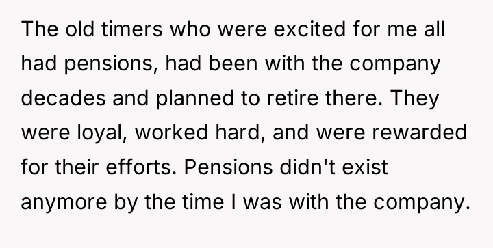 The old timers who were excited for me all had...