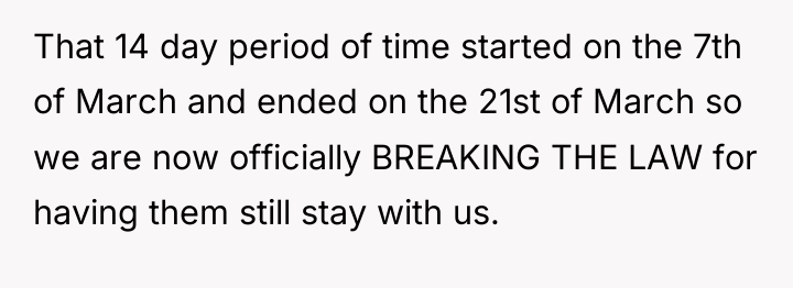 That 14 day period of time started on the 7th...