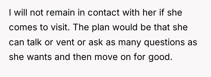 I will not remain in contact with her if she...