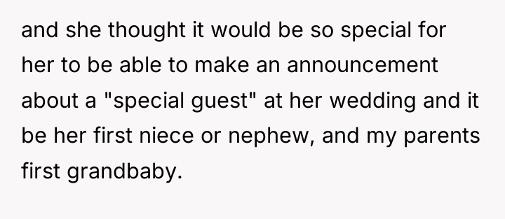 and she thought it would be so special for her...