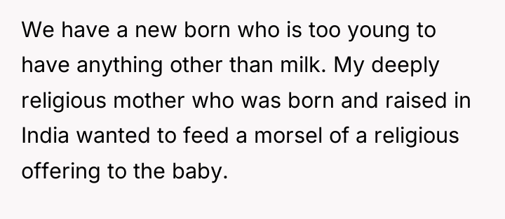 We have a new born who is too young to...