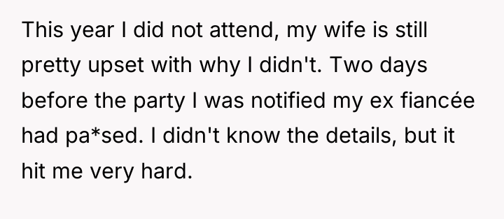 This year I did not attend, my wife is still...