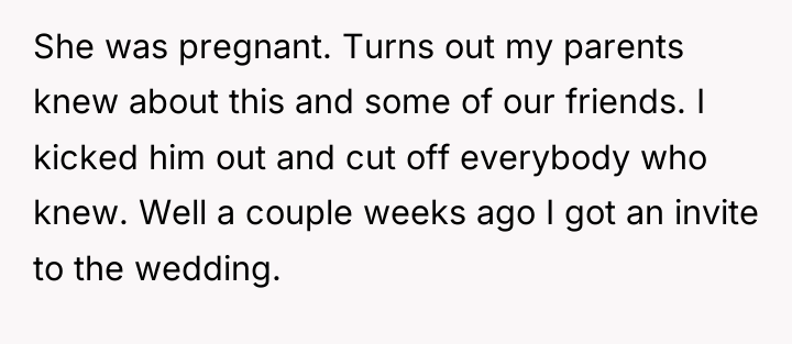 She was pregnant. Turns out my parents knew about this...