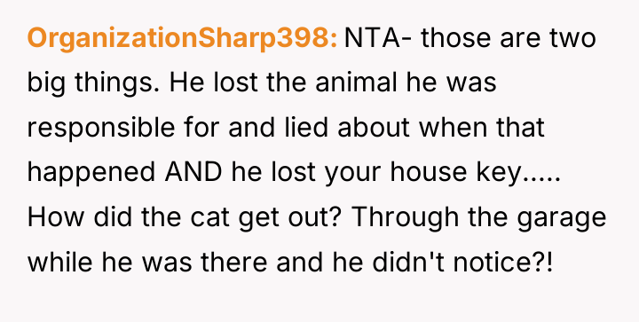 OrganizationSharp398 NTA- those are two big things. He lost the...
