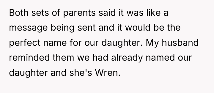 Both sets of parents said it was like a message...