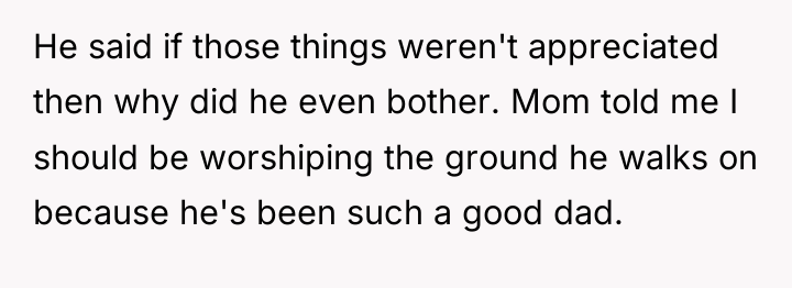 He said if those things weren't appreciated then why did...