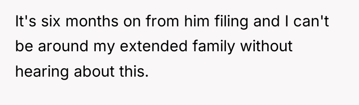 It's six months on from him filing and I can't...