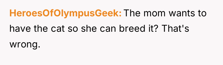 HeroesOfOlympusGeek The mom wants to have the cat so she...