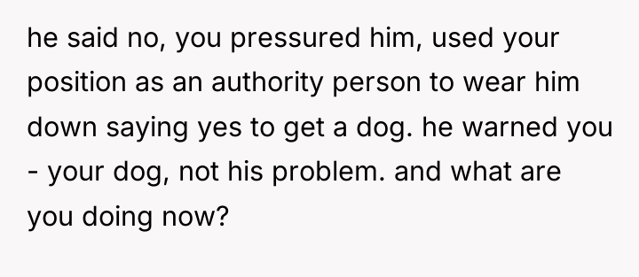 he said no, you pressured him, used your position as...