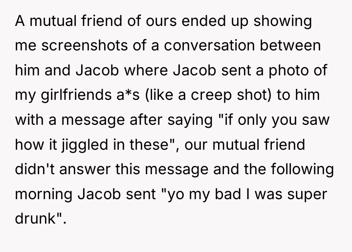 A mutual friend of ours ended up showing me screenshots...