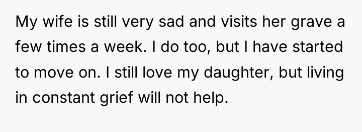 My wife is still very sad and visits her grave...