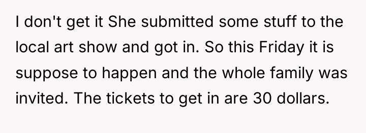 I don't get it She submitted some stuff to the...