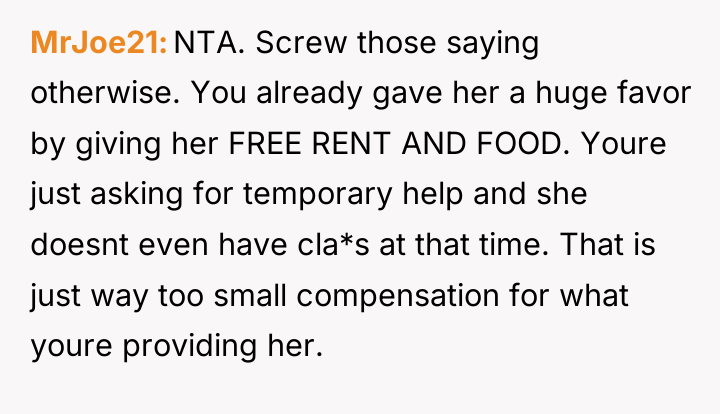 MrJoe21 NTA. Screw those saying otherwise. You already gave her...