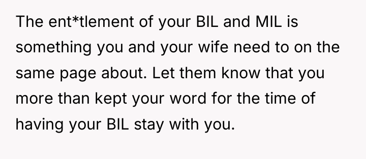 The ent*tlement of your BIL and MIL is something you...