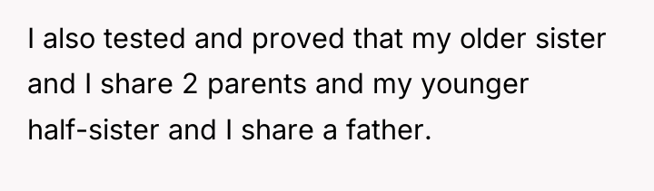 I also tested and proved that my older sister and...