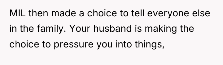 MIL then made a choice to tell everyone else in...