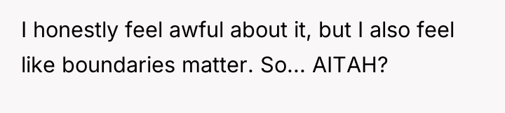 I honestly feel awful about it, but I also feel...