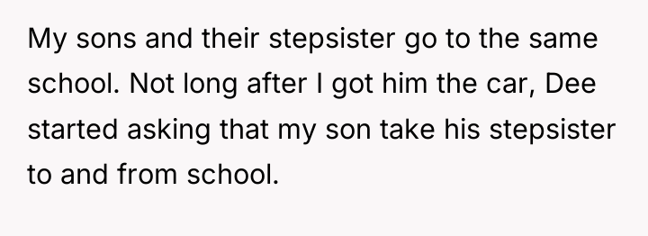 My sons and their stepsister go to the same school....
