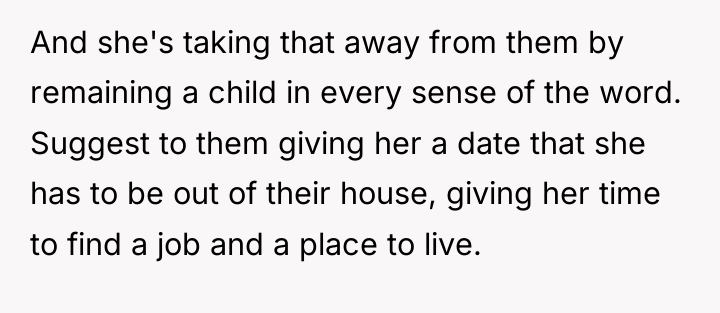 And she's taking that away from them by remaining a...