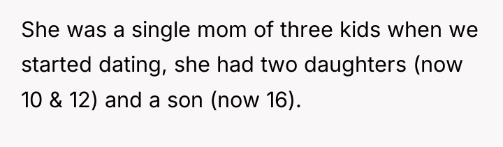 She was a single mom of three kids when we...
