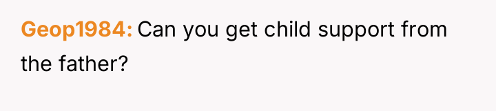 Geop1984 Can you get child support from the father?