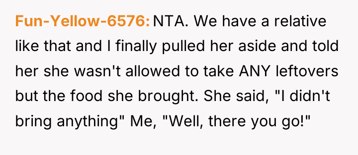 Fun-Yellow-6576 NTA. We have a relative like that and I...