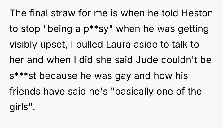 The final straw for me is when he told Heston...