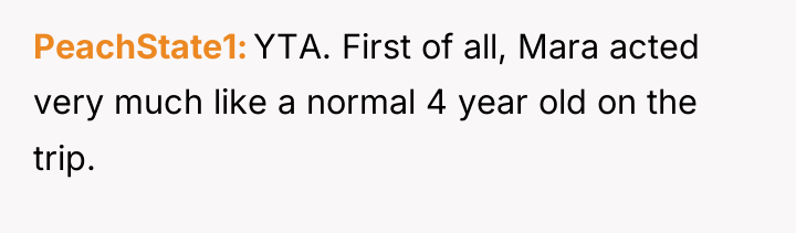 PeachState1 YTA. First of all, Mara acted very much like...