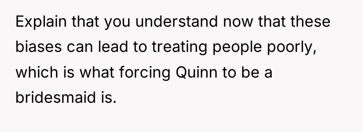 Explain that you understand now that these biases can lead...