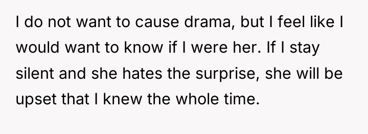 I do not want to cause drama, but I feel...
