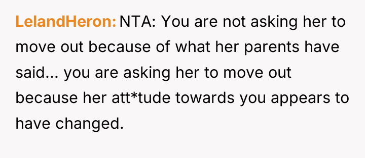 LelandHeron NTA: You are not asking her to move out...