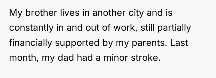 My brother lives in another city and is constantly in...
