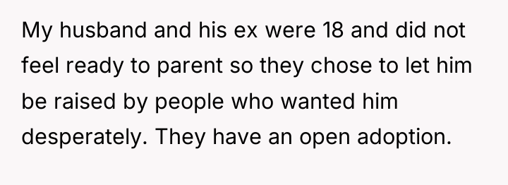 My husband and his ex were 18 and did not...