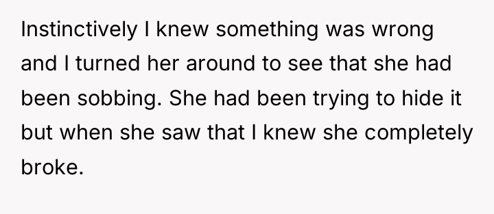 Instinctively I knew something was wrong and I turned her...