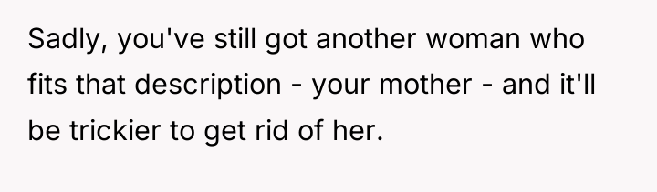 Sadly, you've still got another woman who fits that description...