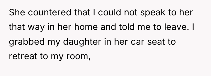 She countered that I could not speak to her that...