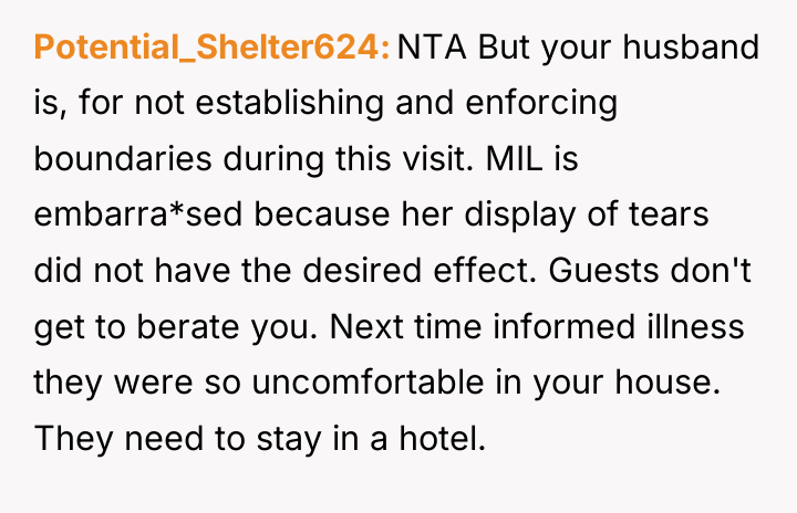 Potential_Shelter624 NTA But your husband is, for not establishing and...