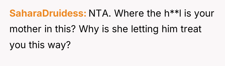 SaharaDruidess NTA. Where the h**l is your mother in this?...