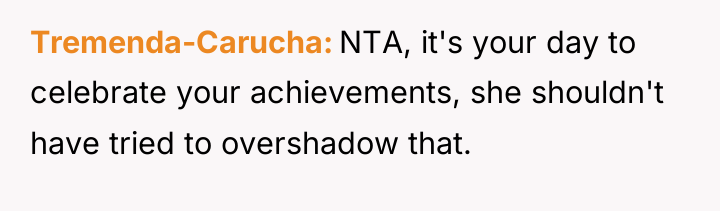 Tremenda-Carucha NTA, it's your day to celebrate your achievements, she...