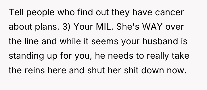 Tell people who find out they have cancer about plans....