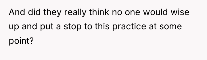 And did they really think no one would wise up...