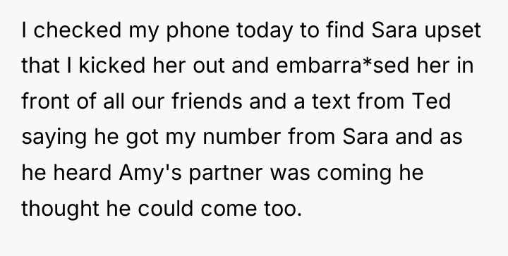 I checked my phone today to find Sara upset that...
