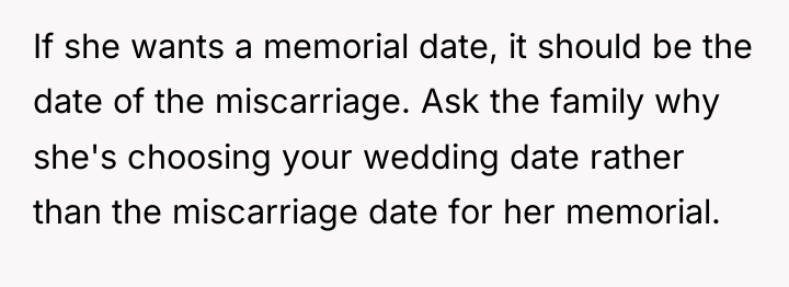 If she wants a memorial date, it should be the...
