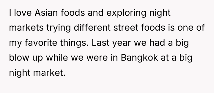 I love Asian foods and exploring night markets trying different...