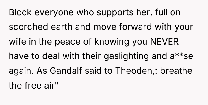 Block everyone who supports her, full on scorched earth and...
